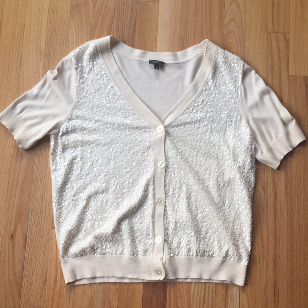 Talbots sequin Sweater 3/4 sleeves XL